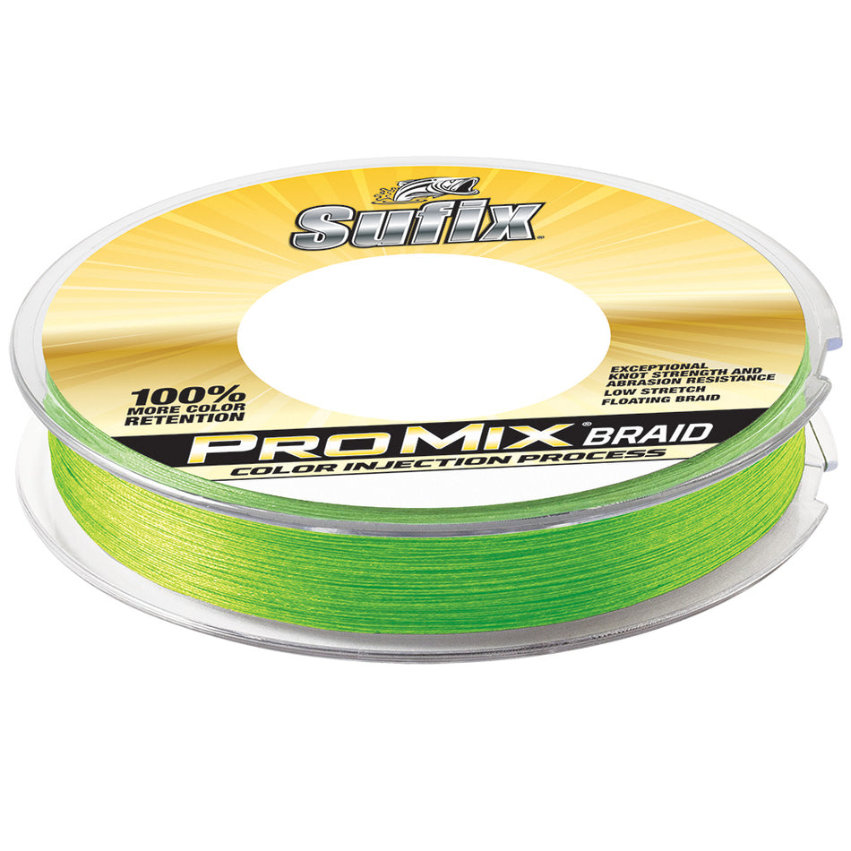 Hilo trenzado Sufix ProMix, 15 lb, color lima neón, 300 yardas [630-115 L]